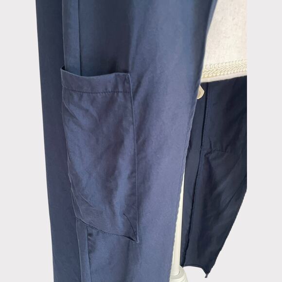 BCBG Generation Longline Vest Navy Blue Lyocell Size Small Open Side Slit - Picture 5 of 10